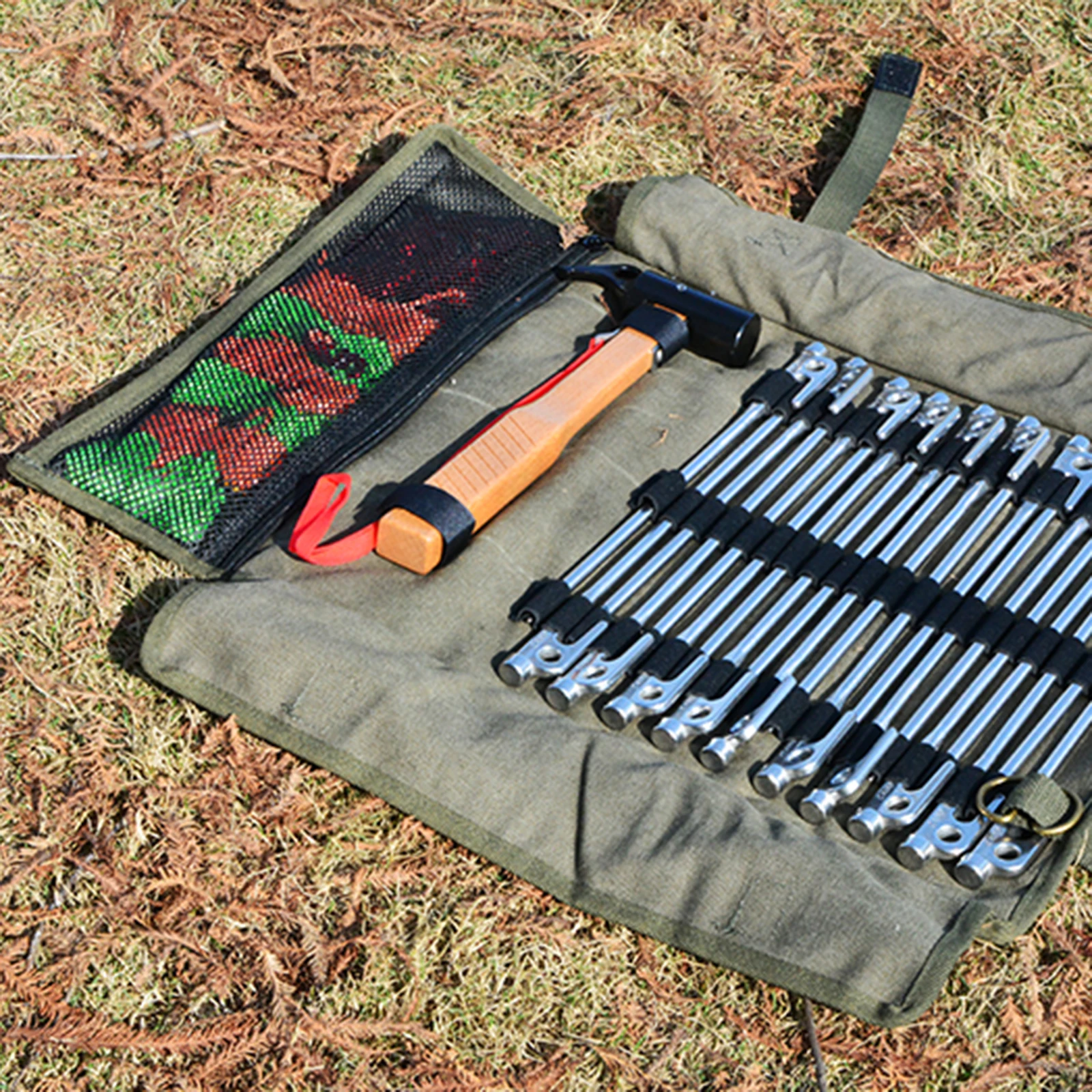 Сумка для хранения инструментов кемпинга портативный холщовый органайзер