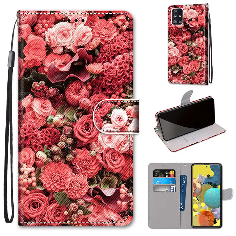 Flip Phone Case For Samsung Galaxy S9 Plus S8 S7 S6 S5 Kids Phone Bags Cat Tiger Flower Card Slot Magnetic Leather Wallet D08F images - 6