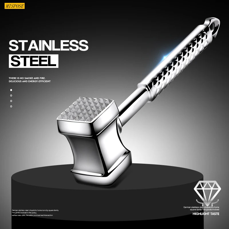 

Multifunction Stainless Steel Meat Hammer Kitchen Gadgets Two Sides Loose Meat Tenderizers Portable Steak Pork Tools