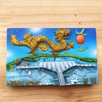 qiqipp hong kong travel collection fridge magnet hong kong new airport golden dragon creative magnetic sticker