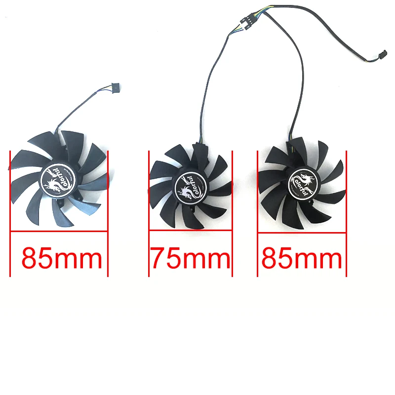 

3PCS 4pin 85MM 75MM RTX2060 GPU Fan For Colorful GeForce RTX 2060 Gaming ES iGame GeForce GTX1660 Ti 1660 Ultra Cooling Fans