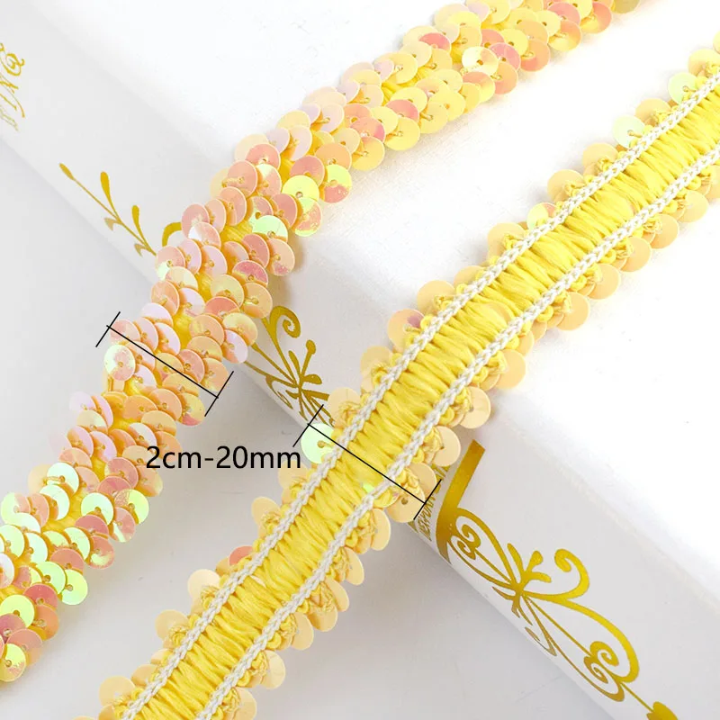 10 ярдов 2 см эластичные пайетки кружева ленты фурнитура стрейч ткань для сцены