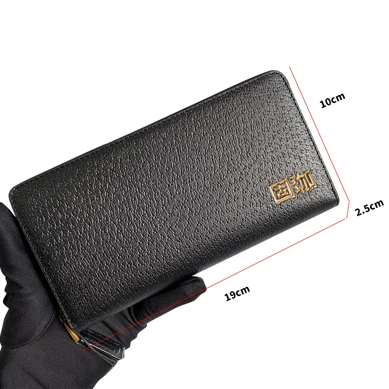 

2021new gujia Long style wallet men's leather zip-up wallet oxskin handbag fashionable players with a casual clutch bag
