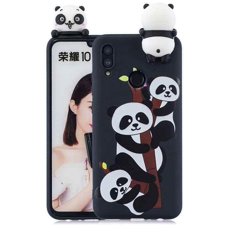 3D Мягкий Силиконовый ТПУ чехол для Huawei P Smart 2019 Etui Милый Панда Сова Телефон с