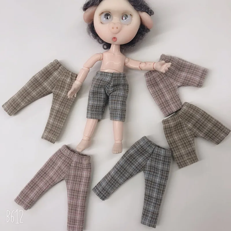 Ob11 брюки клетчатые брюки красивый узел свинья GSC глиняная кукла одежда брюки кукольные аксессуары