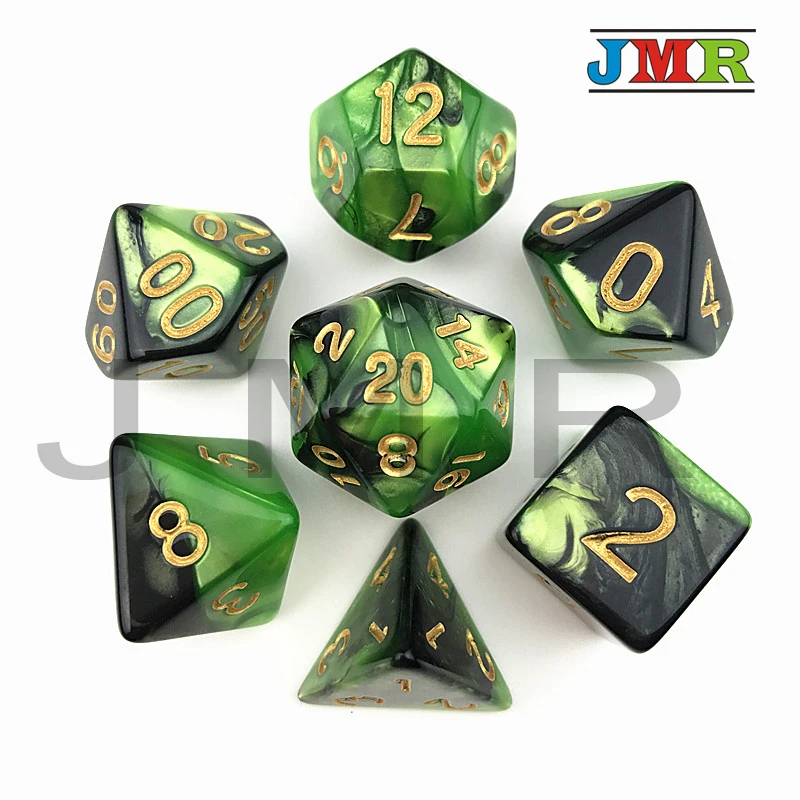 Зеленый X Черный цвет с счастливым номером переносные игральные кубики игра для