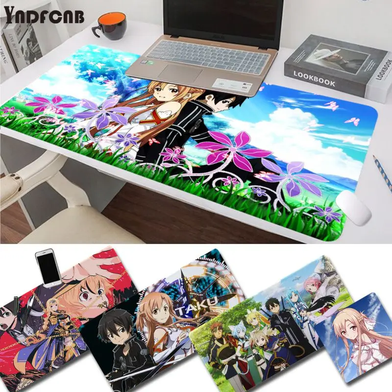 

YNDFCNB Sword Art Online большой размер s коврик для мыши для самостоятельного изготовления коврик Размер для игровых мышек Deak коврик для overwatch/cs go/world of...