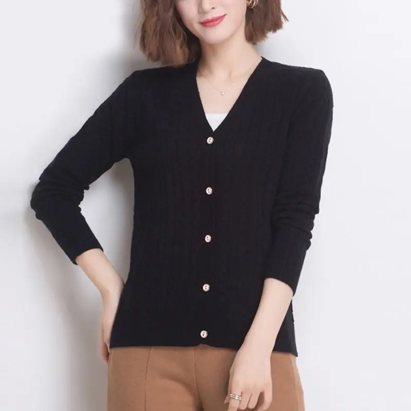 

Short sweater coat women's new spring and autumn women's wear spring 2020 V-neck loose with shawl knitted cardigan