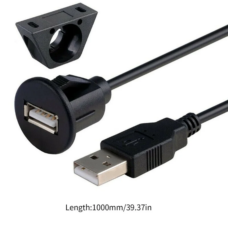 

1M Car Dash Board Mount a Male to a Female USB 2.0 Socket Extension Panel Cable Dec14 Data Line Standard Smart Devices Set