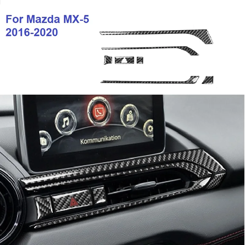 

Fit For Mazda MX-5 Miata Roadster 2016+ ND Carbon Fiber Interiors Center Dashboard Air Vent Sticker Trim Strips Car Accessories