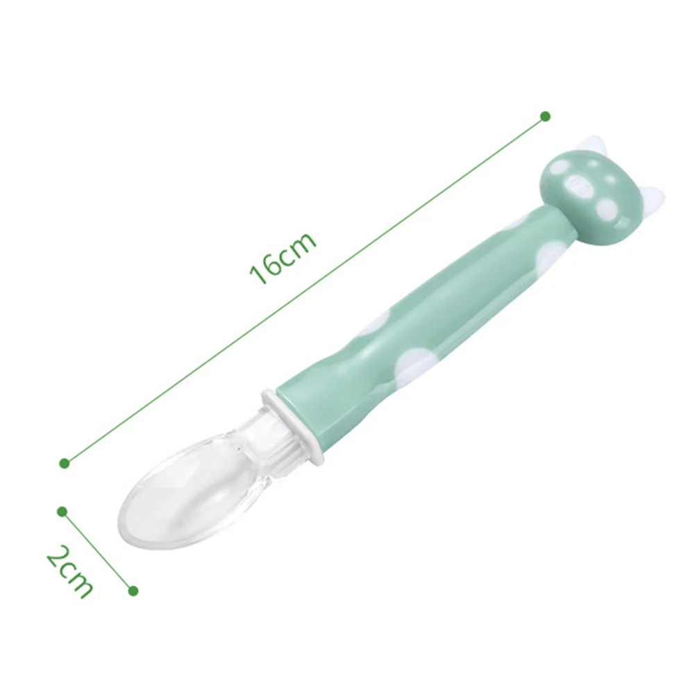 

Soft Baby Silicone Spoon First Stage Spoon Self-Feeding Trainer Gift for Infants Cute Baby Utensils for Toddlers over 6 Months