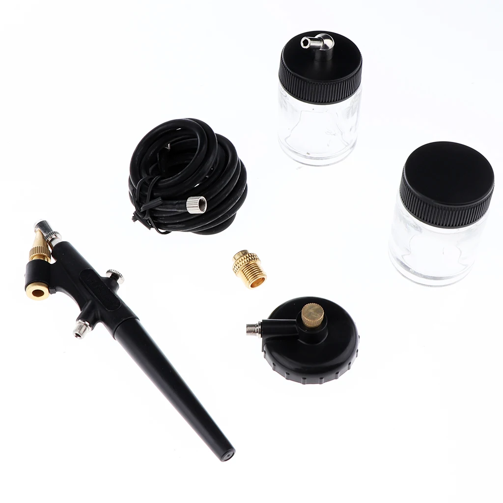 

6-Piece Set 0.8mm Nozzle Air Brush Kit for Painting Graphics Art Plastic Models Automotive Design Spraying