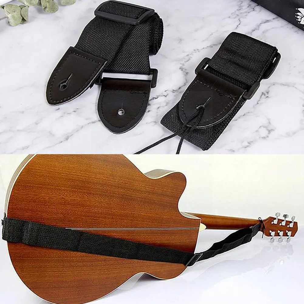 

Guitar Strap Leather Adjustable Shoulder Strap For Guitar Electric Guitar Bass Guitar Parts Accessories Black New O7l7