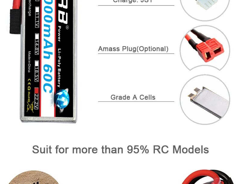 HRB 6S 22,2 V 4000mah Lipo батарея XT60 EC5 XT90 TRX T Deans женский 60C RC Квадрокоптер FPV Самолет багги автомобиль Грузовик Лодка запчасти DIY