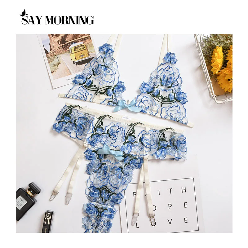 Сказать утро Новое Женское кружевное с вышивкой подвязки сексуальное нижнее