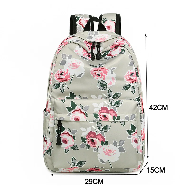 

Aosbos Printing Canvas School Bags for Teenage Girls Floral Print Backpacks Female Vintage School Bag Waterproof mochila escolar