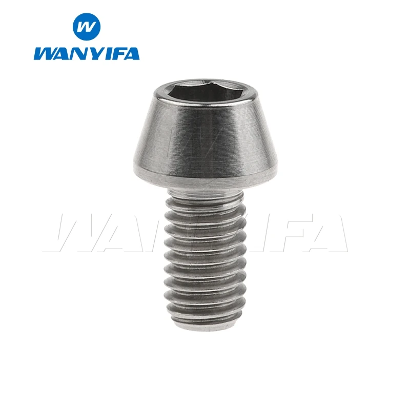 M5x9 Titanium Wanyifa M5x9 15, 16, 18, 20, 25 30 35, 40 45 50 55 60 мм шестигранный ключ конической головкой Винт с титановым болтом для Велосипедный вынос руля - Цвет: M5x9 Titanium