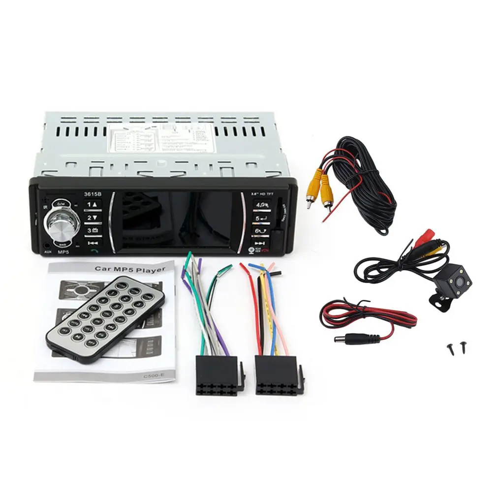 

3.6 Inch HD Digital Screen Car MP5 Player Stereo Audio Video Support FM USB MP3 MP4 Remote Control Rear View Camera