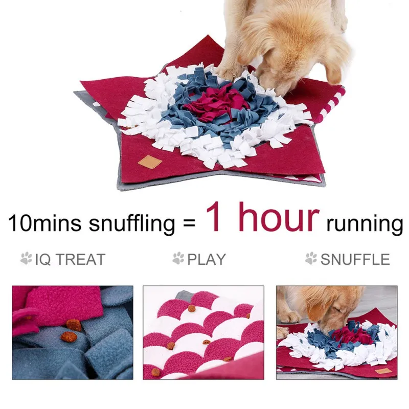 

Pet Felt Cloth Surprise Hidden Food Anti Choking Bowl Mat Dogs Cats Snuffle Bowl Mat Costing Energy Slowing Feeding Intelligence