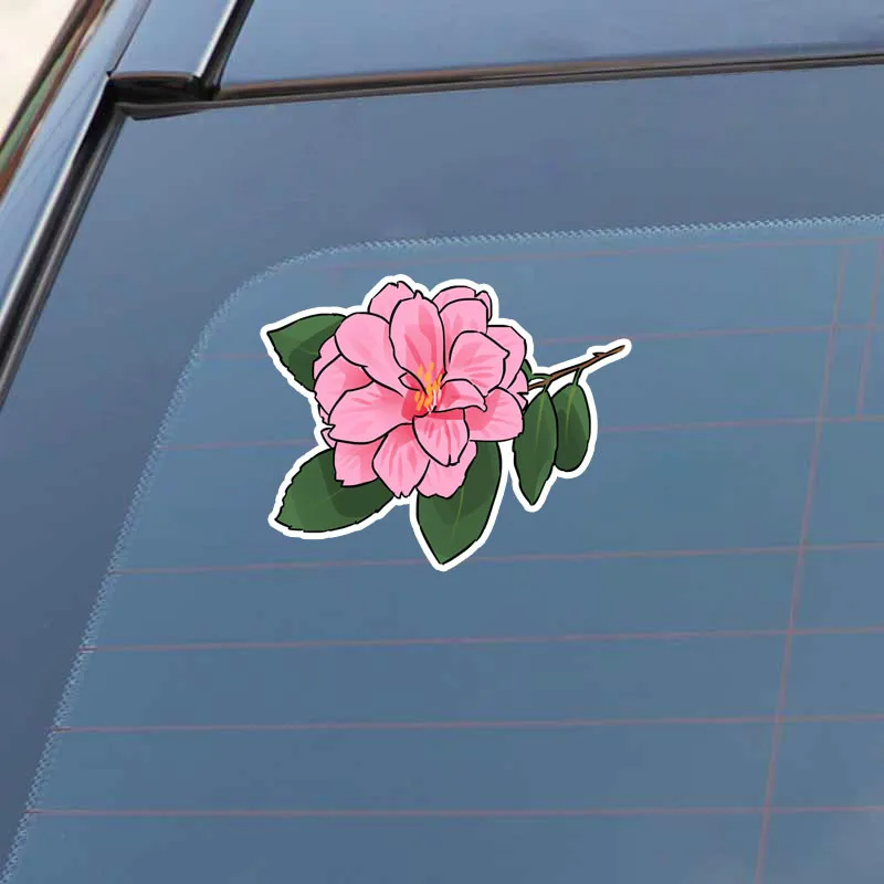 EBdecal милое розовое платье в сетку камелии машина бампер окно стены переводные