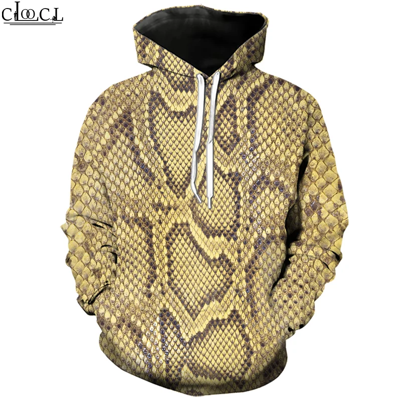 

CLOOCL Newest Red Yellow Black Snakeskin Pattern 3D Print Hoodies Men Women Fashion Harajuku Hoody Pullovers Casual Jacket Tops