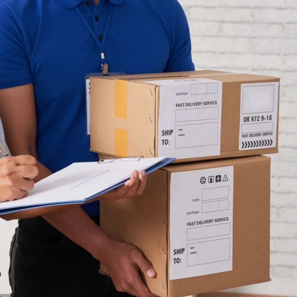 Fan-Fold прямые термоэтикетки доставка Этикетка Бумага самоклеющиеся почтовые