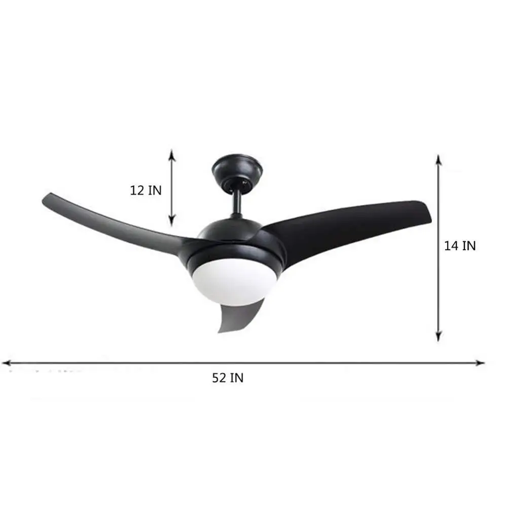 Светодиодный потолочный вентилятор Delta Wing 52 дюйма матовый черный с дистанционным