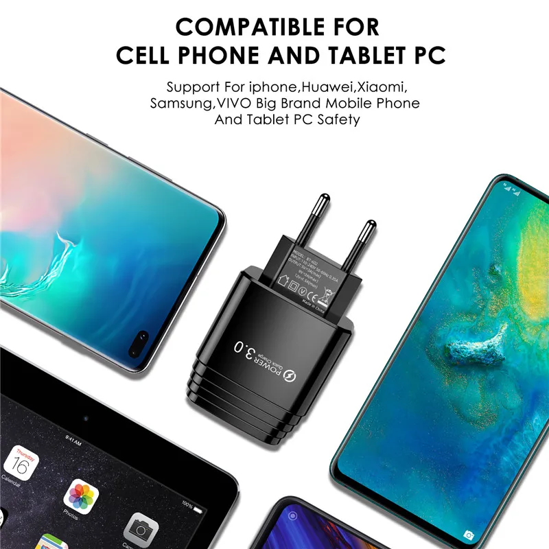5V 3A Универсальное зарядное устройство EU US USB Быстрая зарядка 3 0 для банка питания