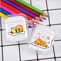 cute gudetamas lazy egg soft silicone tpu case for airpods pro 1 2 3 transparent silicone wireless bluetooth earphone box cover