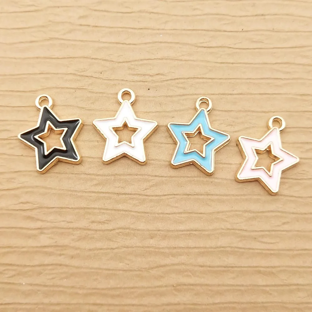 

10pcs 14x15mm enamel star charm for jewelry making crafting charm fashion earring pendant necklace charm bracelet charms
