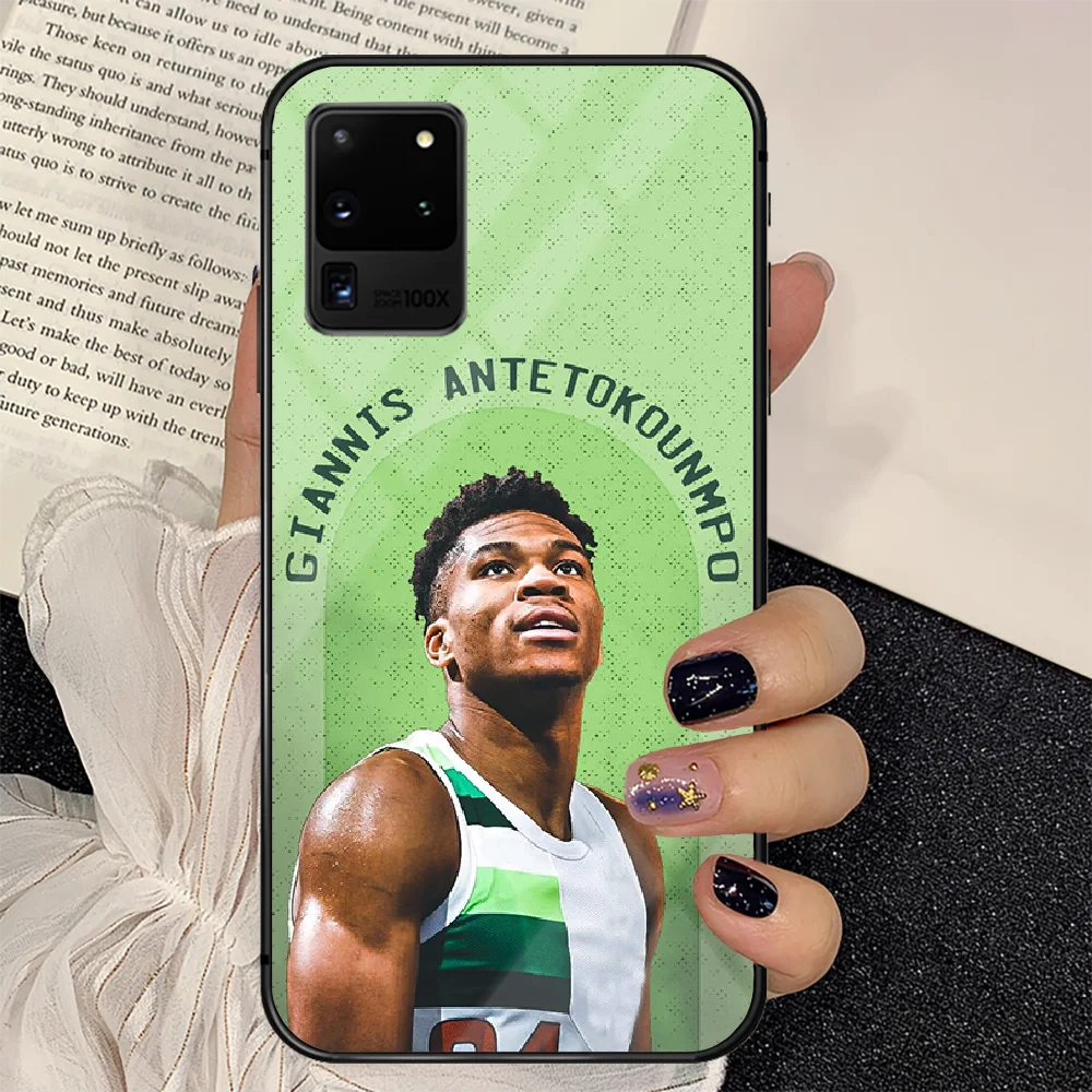 

Giannis Basketball Phone Tempered Glass Case Cover For Samsung Galaxy S Note 5 6 9 10 10E 20 21 FE Plus Uitra Hoesjes Soft