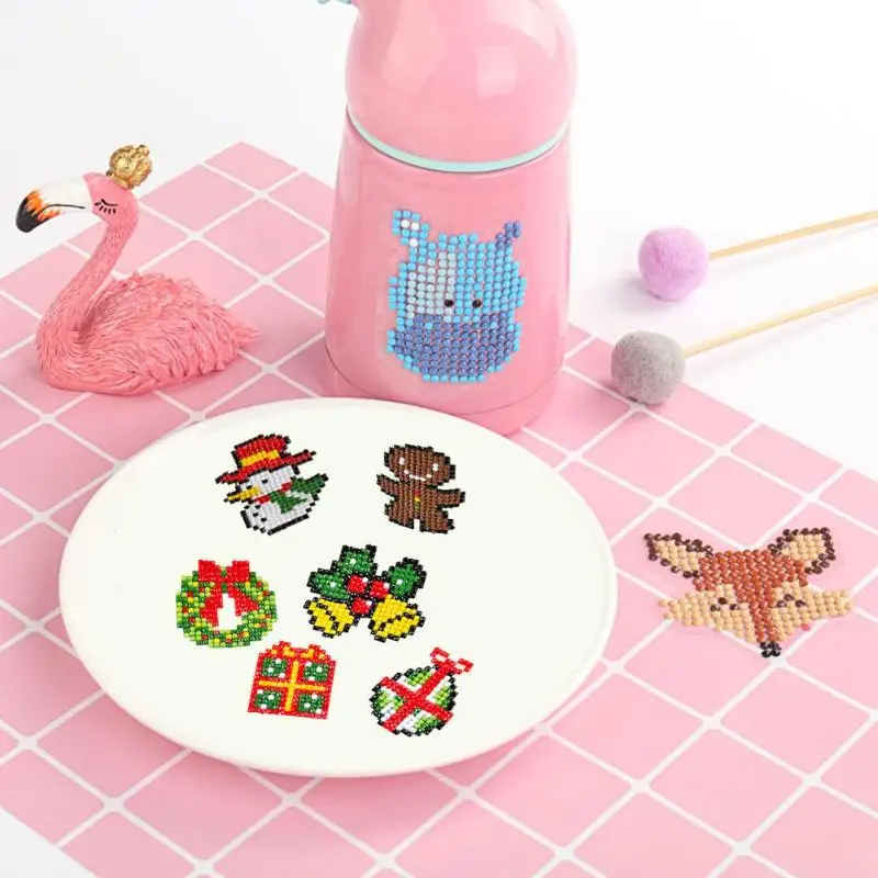 DIY детские круглые алмазные рождественские наклейки Полный Набор алмазной