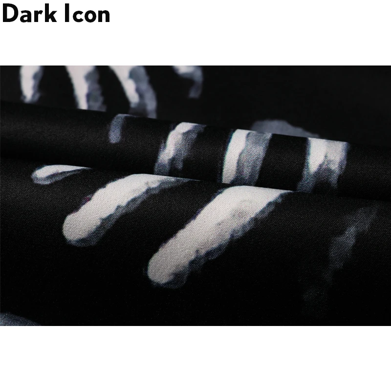 Dark Icon Printed Vintage Street Shirts for Men 2020 Summer Hawaiian Shirts Male Top