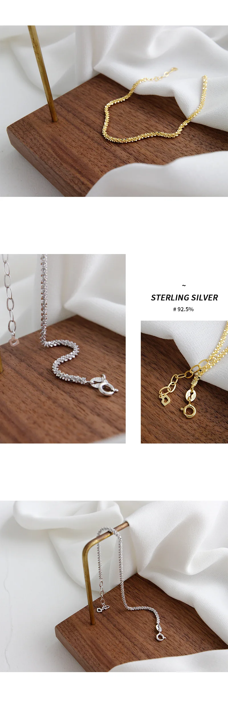 SHANICE Genuine 925 Sterling Silver Chain Punk Temperament small star cauliflower Bracelets for Women Fashion Simple Wrist