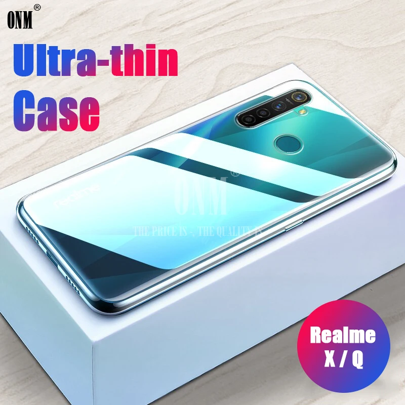 Case For OPPO Realme Q / X TPU Silicone Clear Fitted Bumper Soft on the Transparent Back Cover |