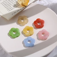 10pcs japanese blooming jelly color cute hollow flower acrylic diy handmade hair jewelry earrings accessories material