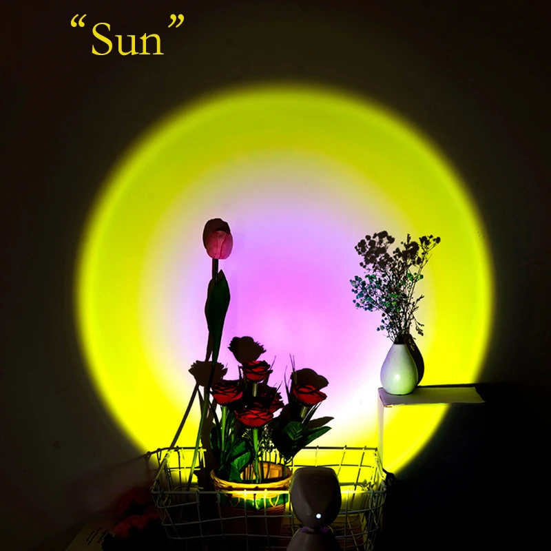 Mini Cute Rechargeable USB Projetor Sunset Night Lights Kawaii Portable LED Astronaut Table Lamp for Kids Bedroom Room Decor | Лампы и