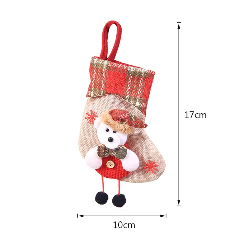 1pc 17x10cm Рождественские чулки, носки, кошка, собака, лось, Navidad, год, мешок для конфет Рождество, украшения, рождественские елки, вечерние подарочные сумки для детей - Цвет: 1pc 17x10cm