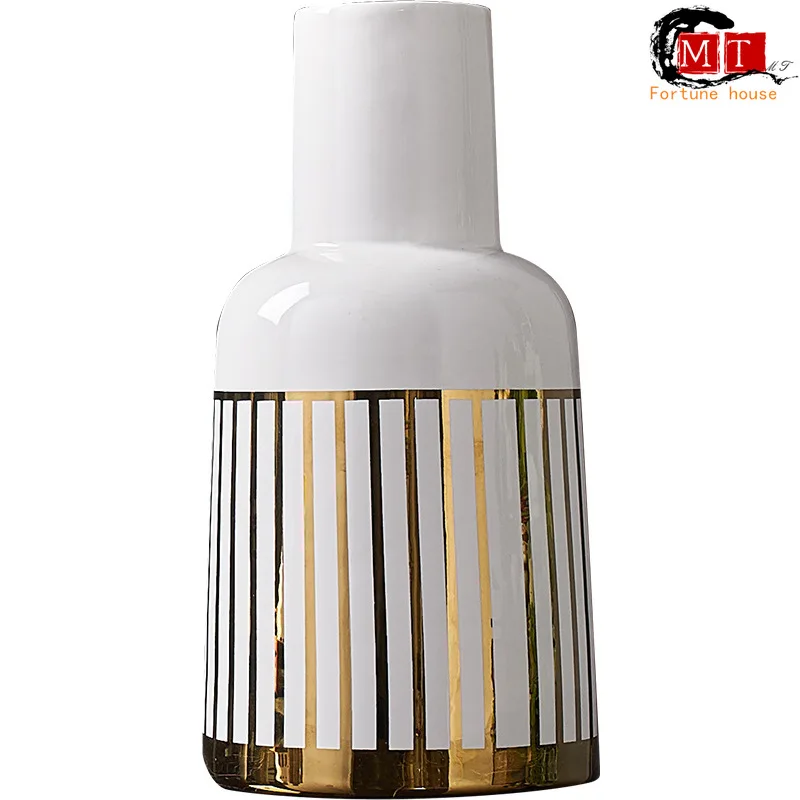 Скандинавская творческая личность белая керамическая наклейка Золотая покрытая