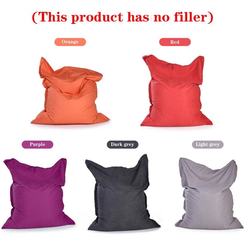 

Square BeanBag Sofa Cover Chairs without Filler Waterproof Lounger Seat Bean Bag Puff Asiento Couch Living Room Furniture