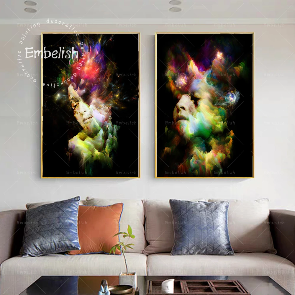 

Embelish 1 Pieces Abstract Woman Face HD Print On Canvas Oil Paintings For Living Room Home Decor Posters Wall Art Pictures