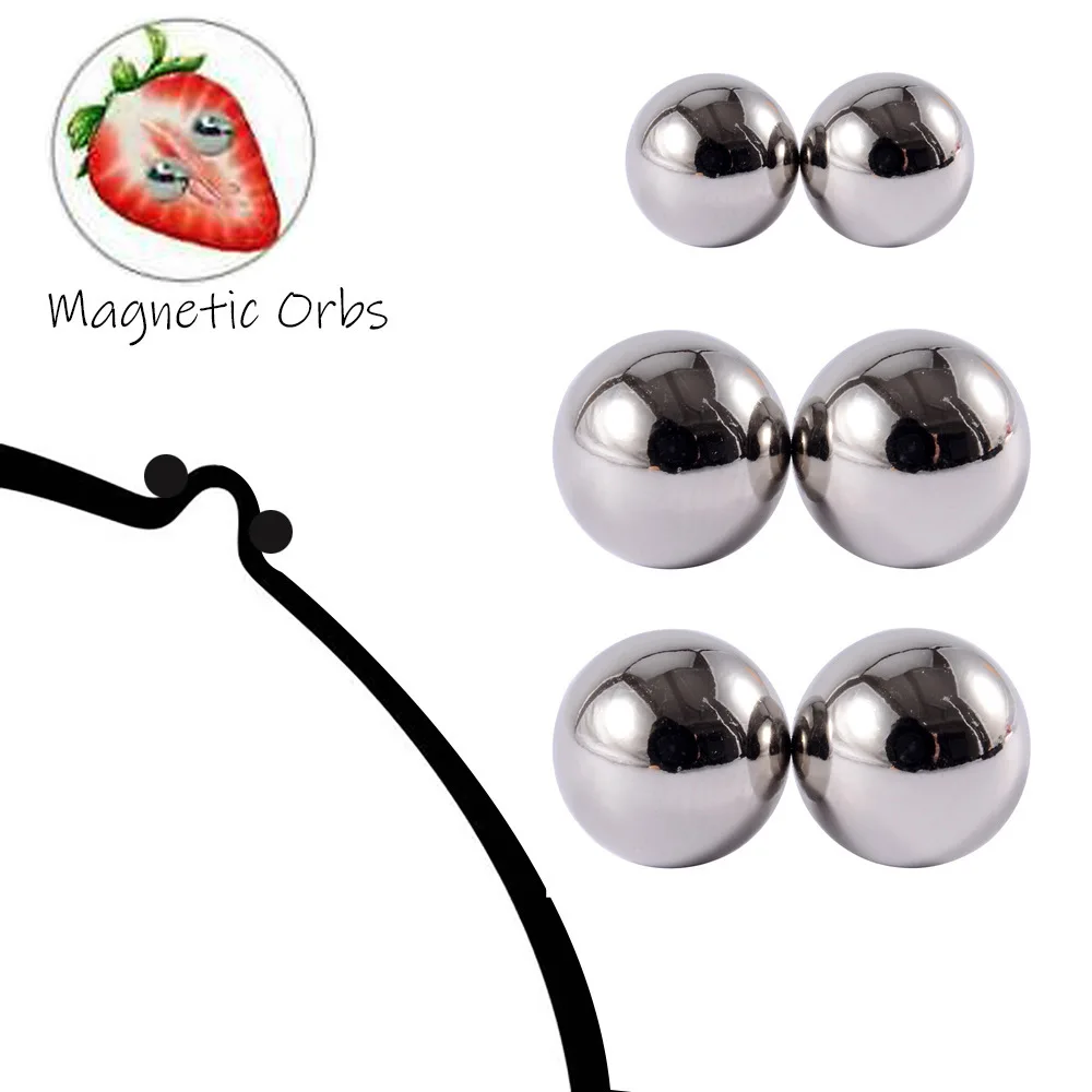 

1Pair Fake Nipple Piercing Ring Powerful Magnet Non Piercing Giant Magnet Balls Woman Nipple Clip And Studs Magnet Orbs Personal