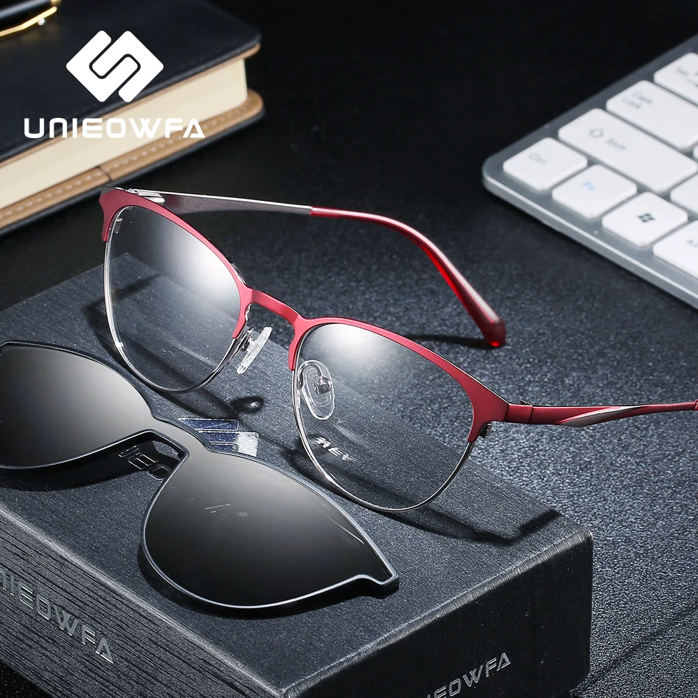 Поляризованная Магнитная оправа для очков Женская оптическая фотомагнитная