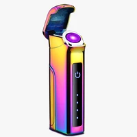 arc removable battery lighter touch sensing rotating current lithium isolation led power display gift selection electric lighte