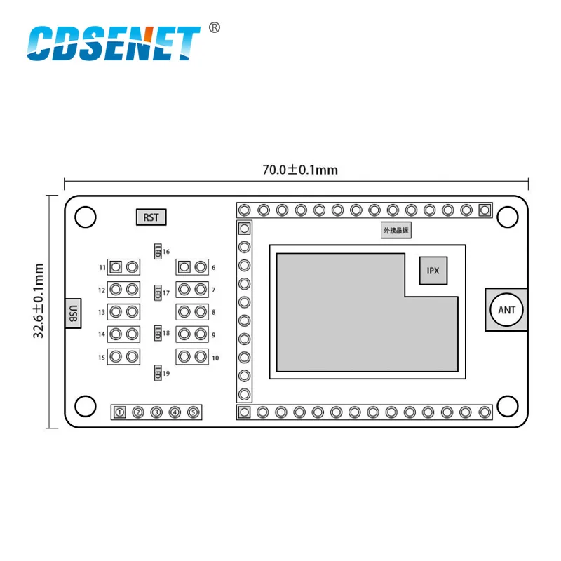 CH340G USB Test Board E70-433TBL-01 For CC1310 UART 433MHz Modbus 14dBm E70-433T14S