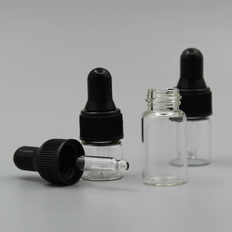 Флаконы эфирного масла для духов 50/100/200 шт./лот 1 мл 2 3 прозрачная стеклянная
