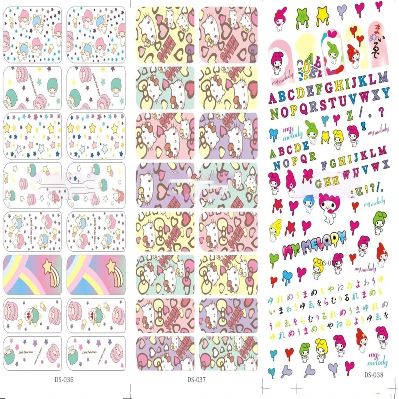 

1pc 3D Nail Art Stickers Decals Nail Decorations Adhesive Transfer Sticker Cute Rabbit Alphabet decal Nail Art Accessories DIY