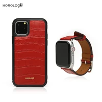 horologii free personlized mobile phone case for iphone 11 12 13 pro max red crocodile pattern leather dropship