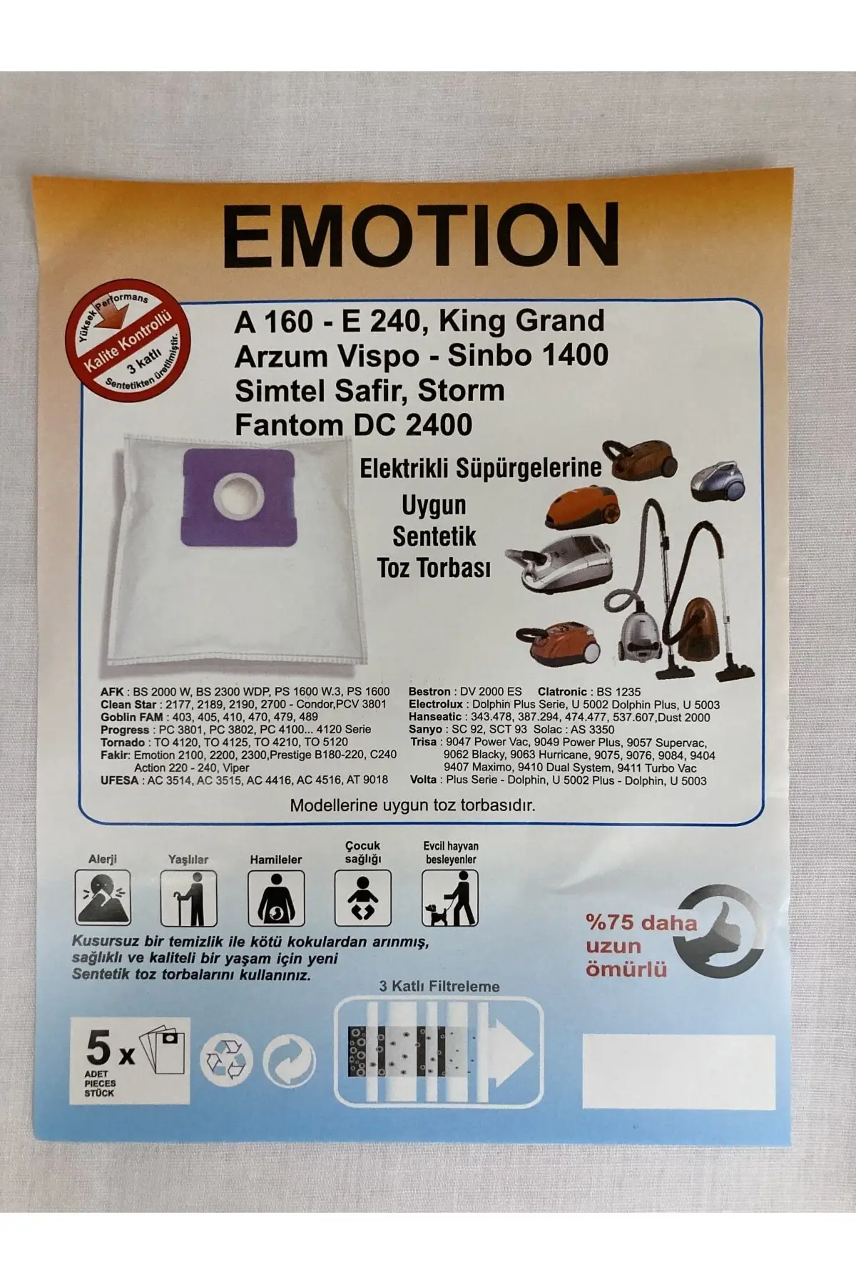 

MHK Parts Mikroban S4210-s4240-s4250 Modelleriyle Compatible Dust Bag (10 Pcs)