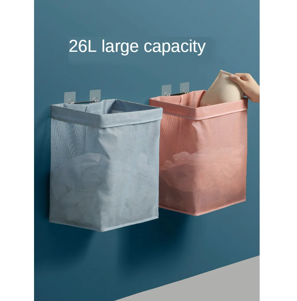 

Wall-mounted dirty clothes basket bathroom storage basket for dirty clothes household bathroom clothes frame laundry basket